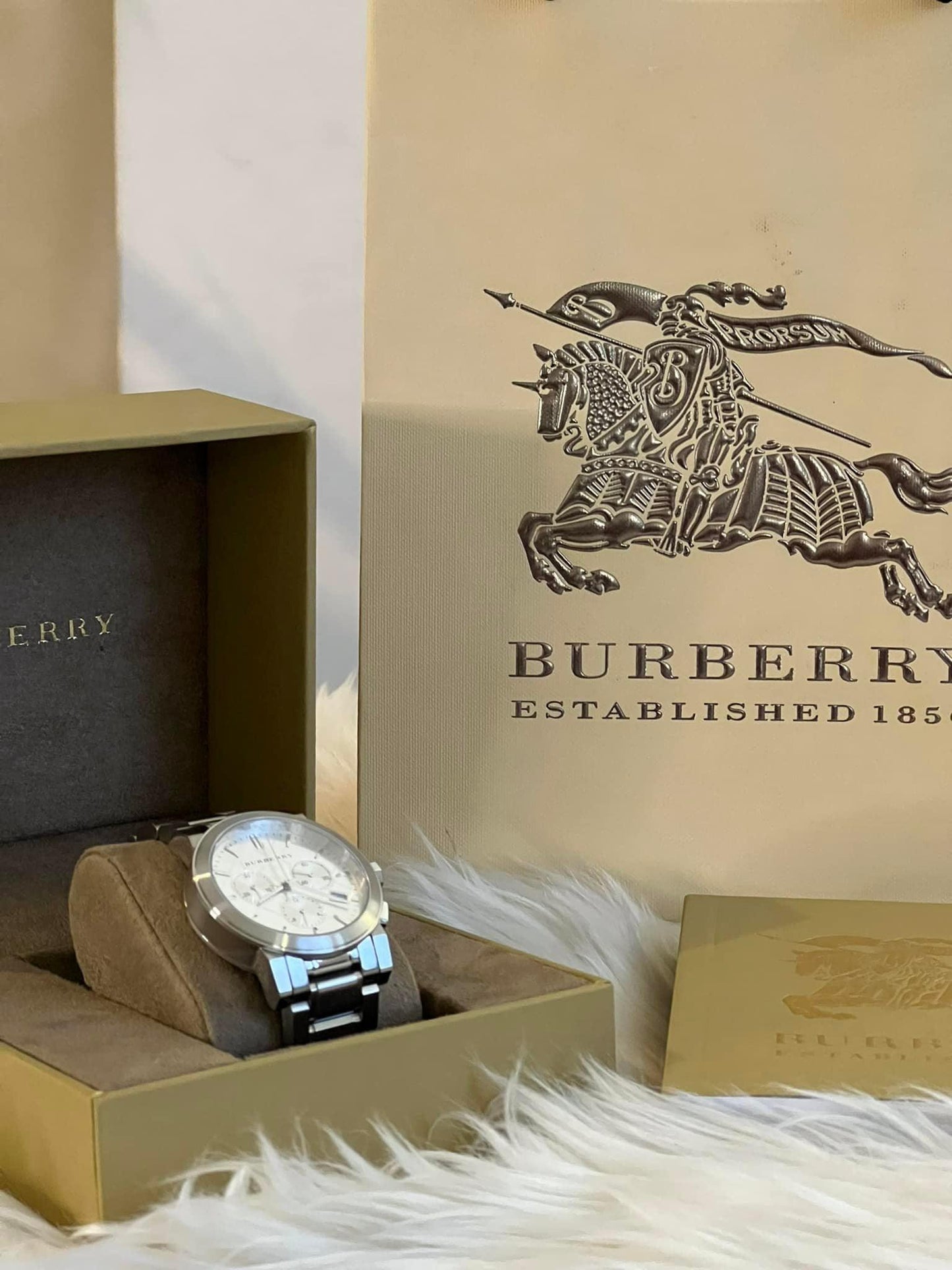 Burberry Women’s The City Chronograph Silver Dial Steel Watch