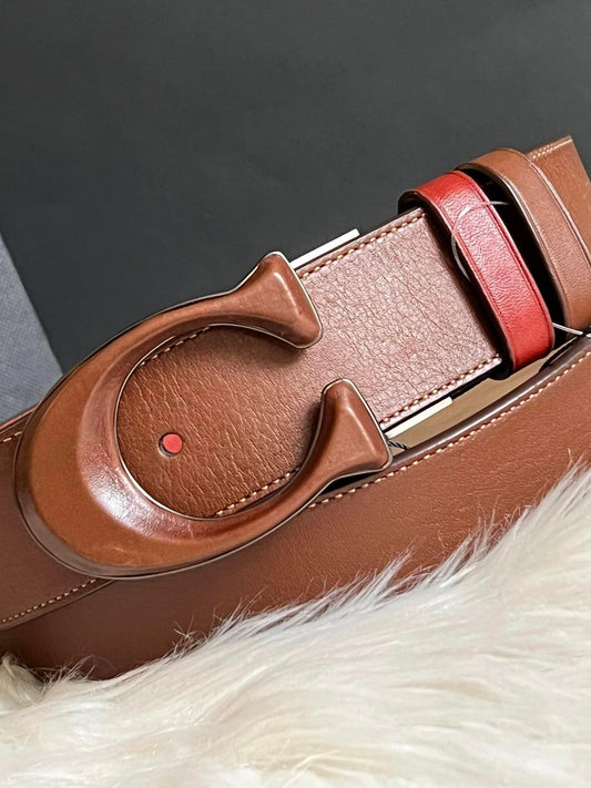Coach Signature Buckle Cut to Size Reversible Belt