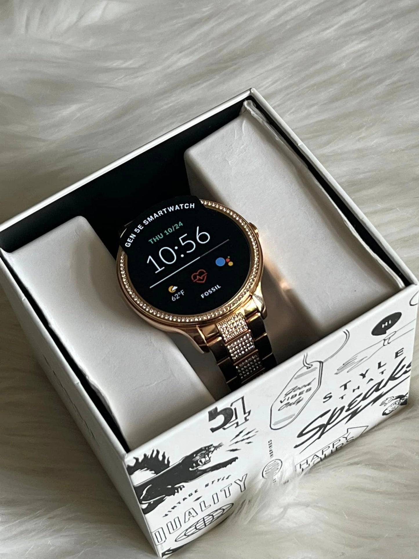 Fossil Women’s Gen 5E Smartwatch Rose Gold-Tone Stainless Steel