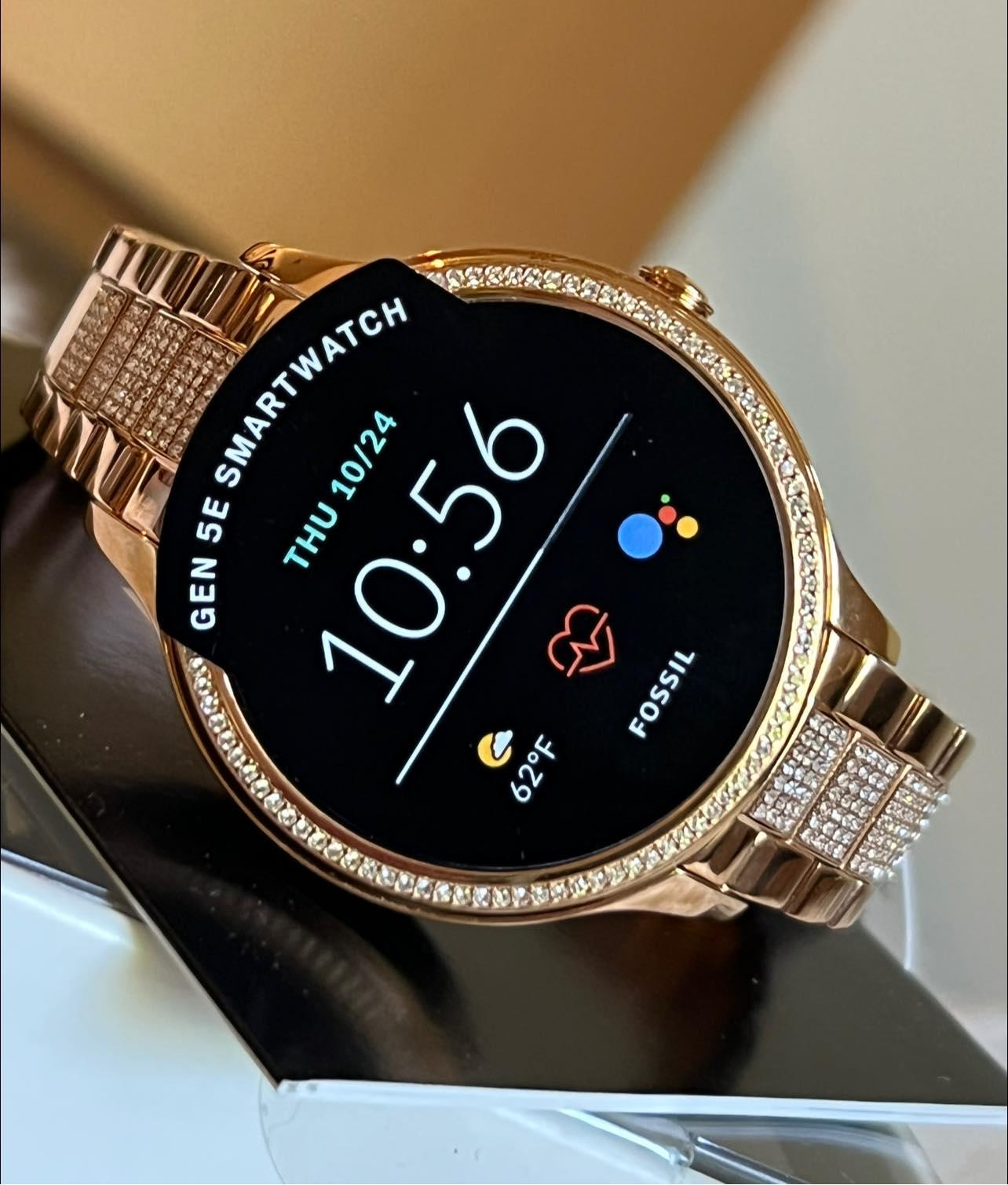 Fossil Women’s Gen 5E Smartwatch Rose Gold-Tone Stainless Steel