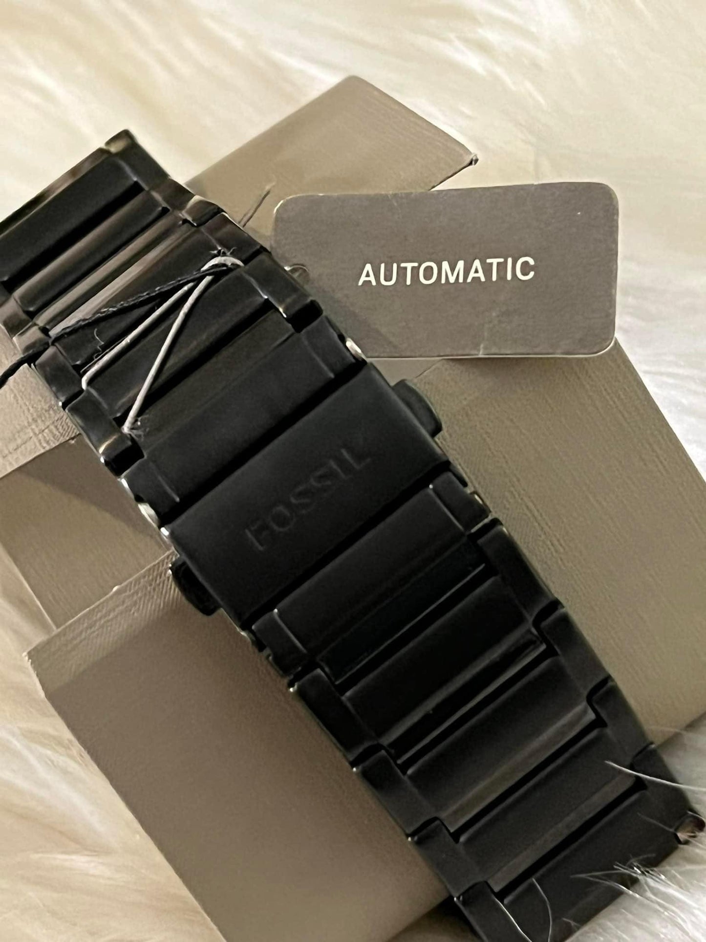 Fossil Men’s Evanston Automatic Black Stainless Steel Watch