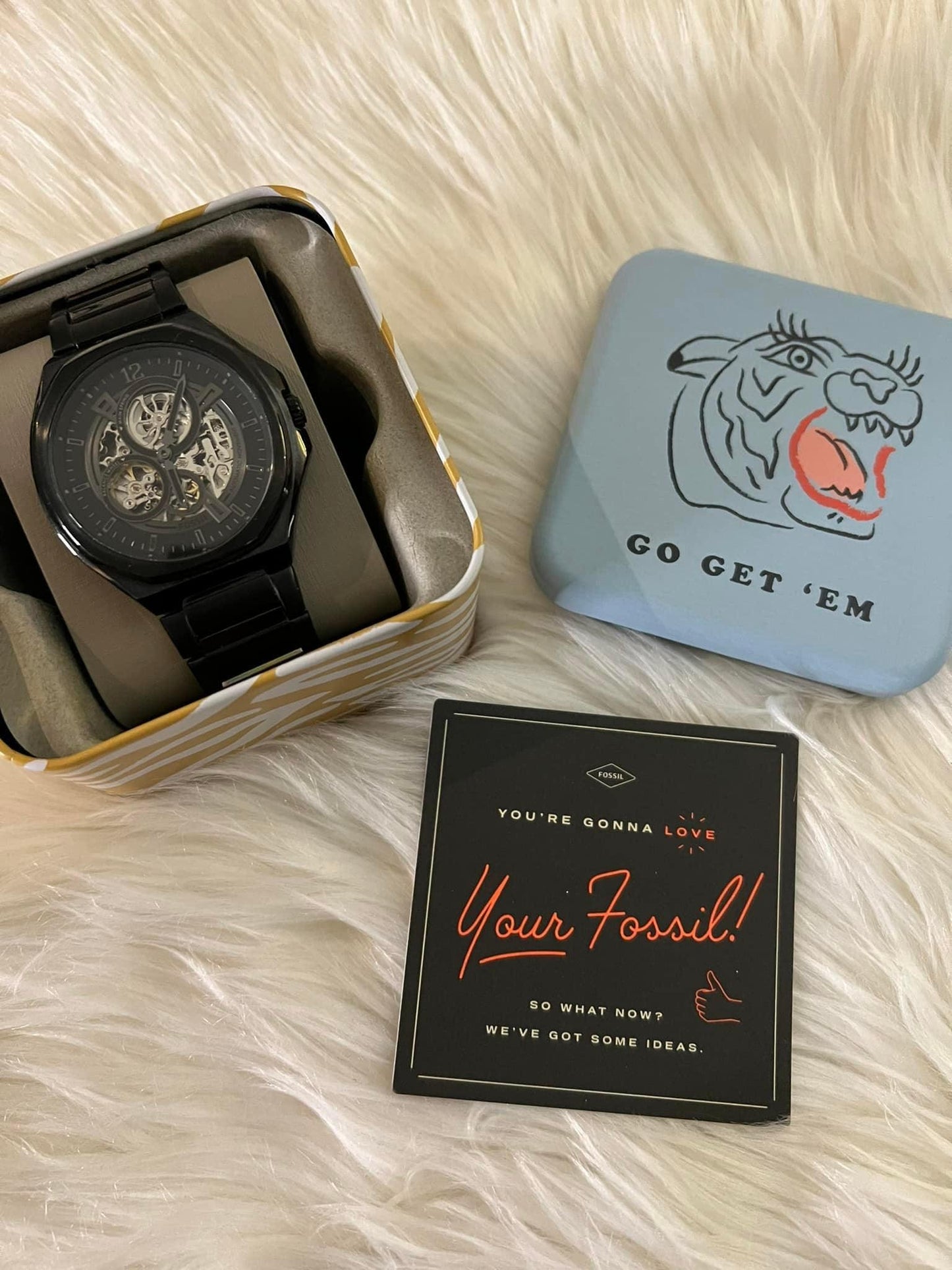 Fossil Men’s Evanston Automatic Black Stainless Steel Watch