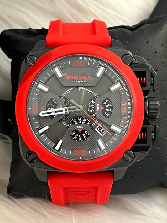 Diesel Men’s BAMF Chronograph Red Silicone Strap