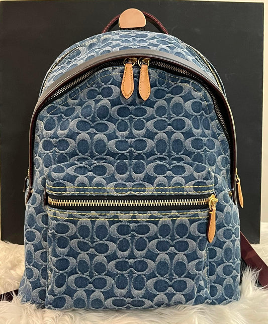 Coach Charter Backpack In Signature Denim