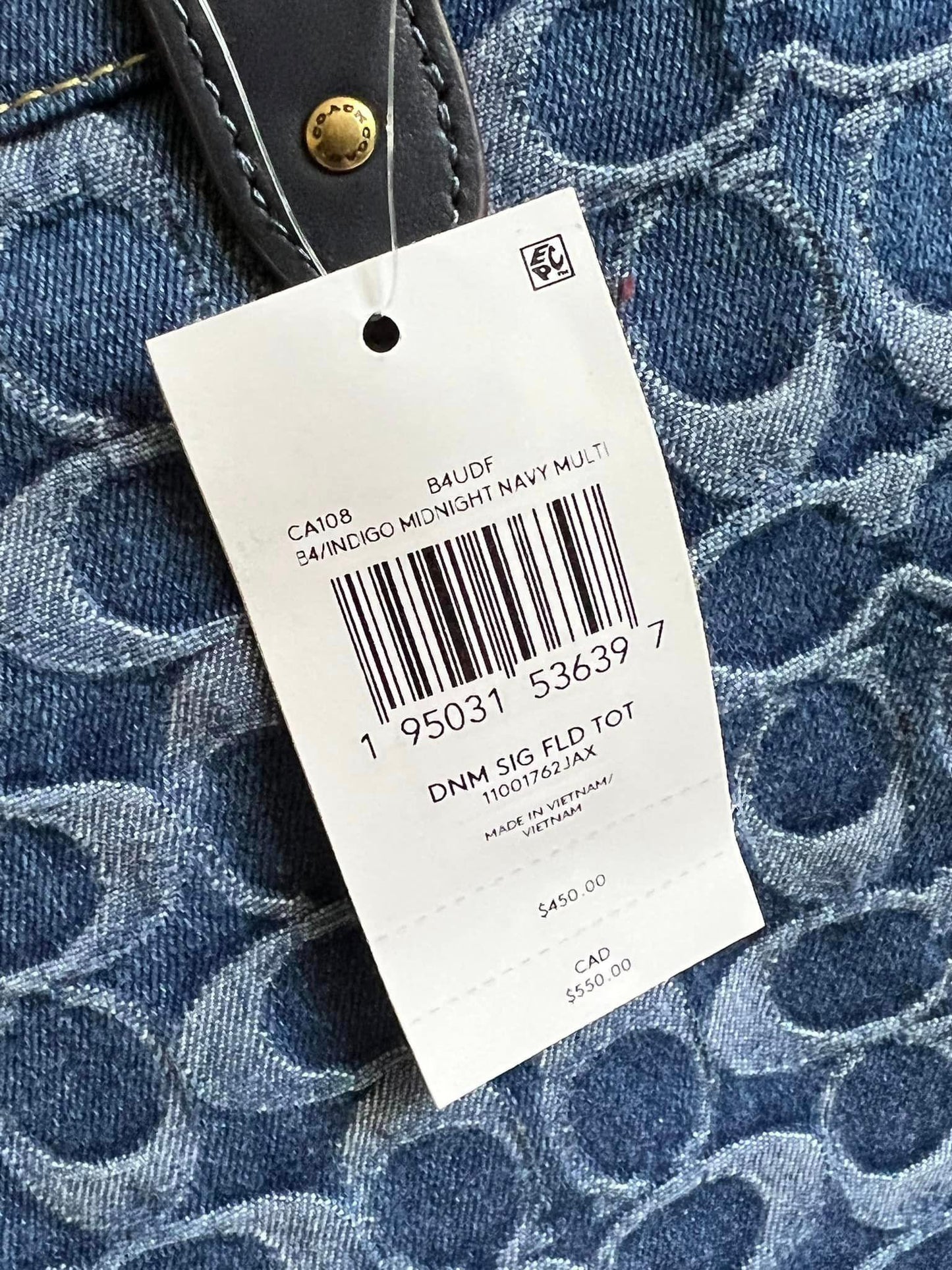 Coach Field Tote in Signature Denim