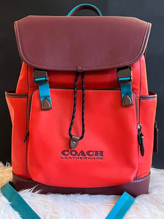 Coach League Flap Backpack In Colorblock