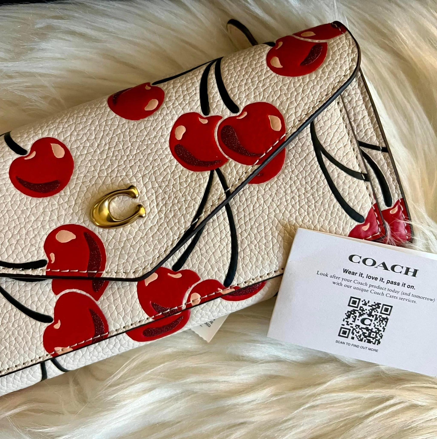 Coach Wyn Soft Wallet with Cherry Print
