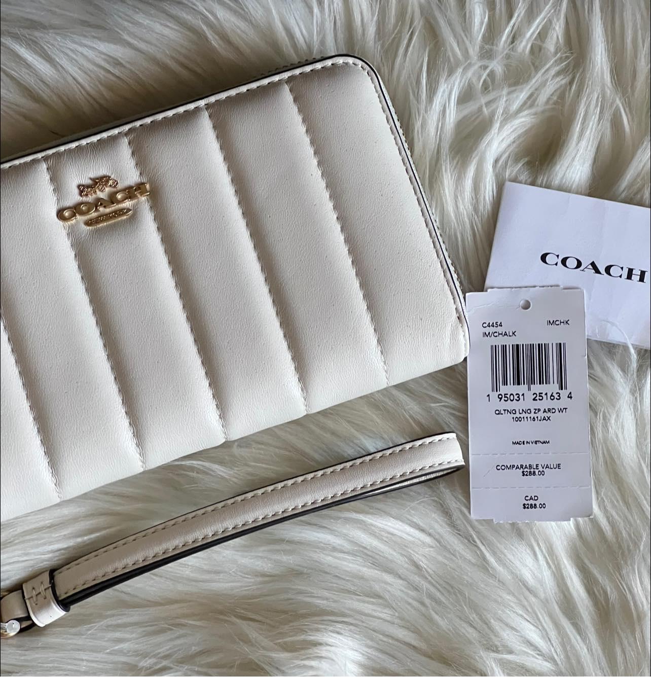 Coach Long Zip Around Wallet with Quilting