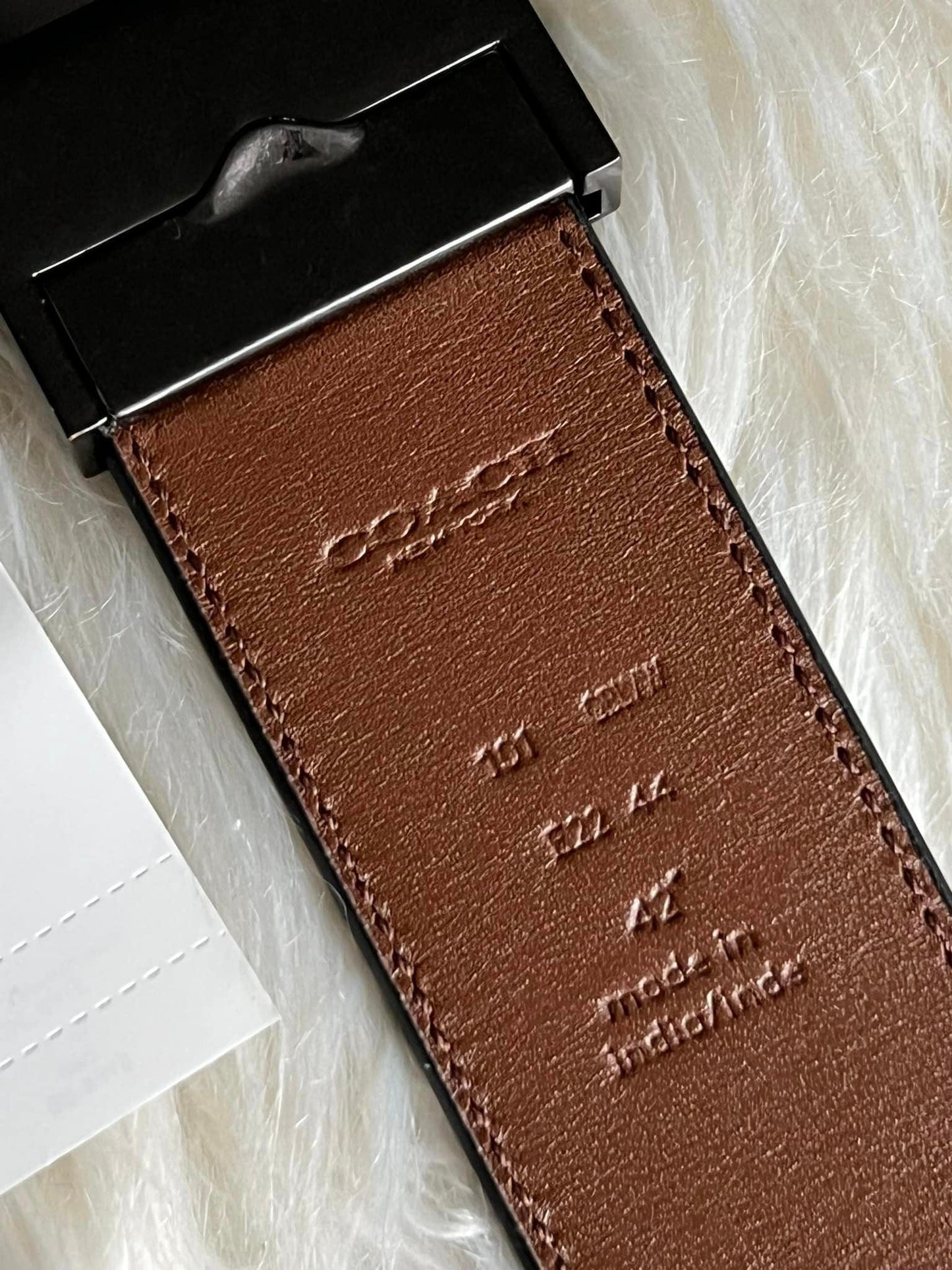 Coach Plaque Buckle Cut to Size Reversible Belt
