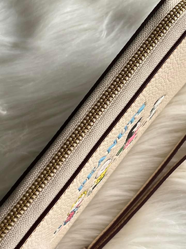 Coach X Peanuts Long Zip Around Wallet with Snoopy and Friends