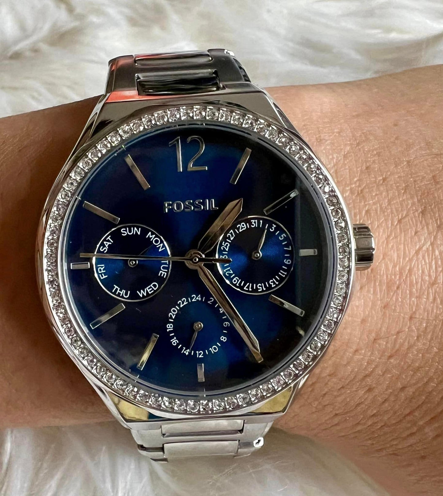 Fossil Women’s Eevie Multifunction Silver Stainless Steel Watch