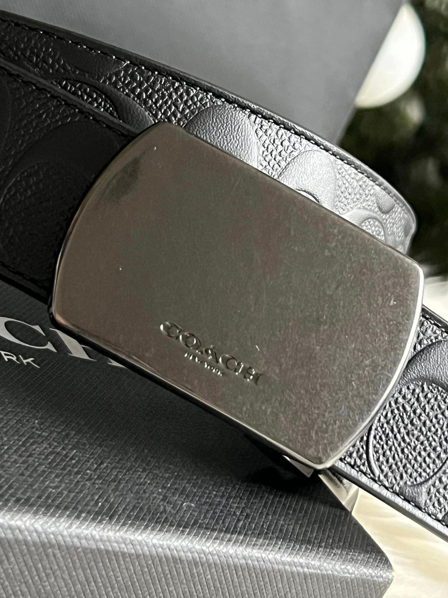 Coach Plaque Buckle Cut to Size Reversible Belt