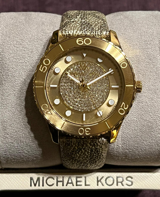 Michael Kors Women’s Runway Gold-Tone PVC Watch