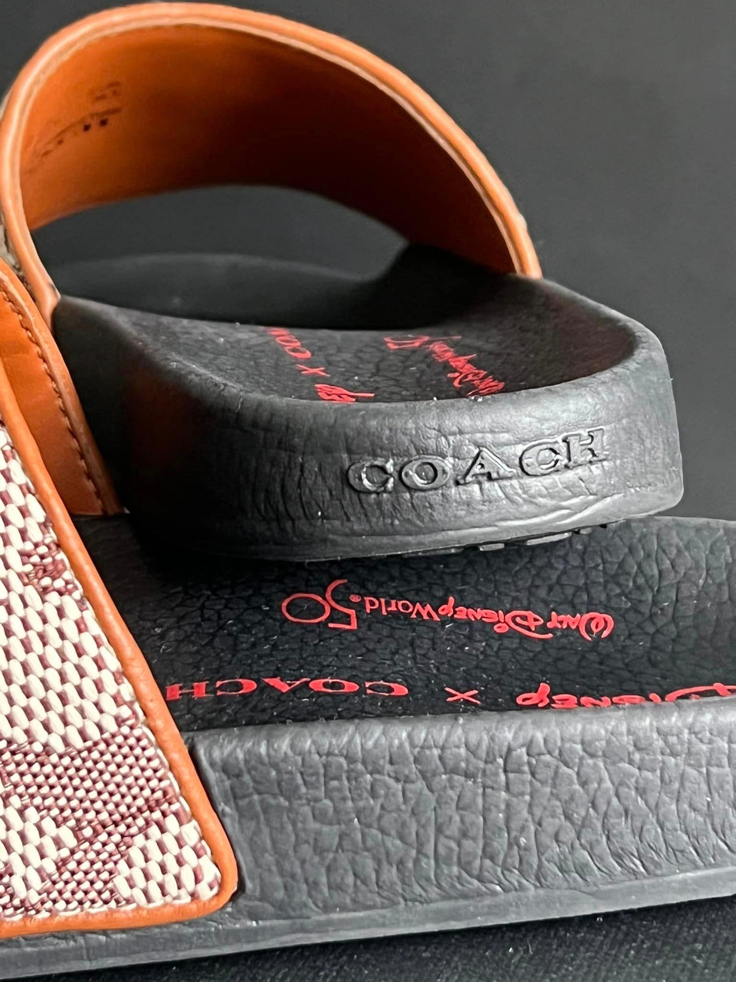 Disney X Coach Sport Slide in Signature Texture Jacquard with Mickey Mouse Embroidery