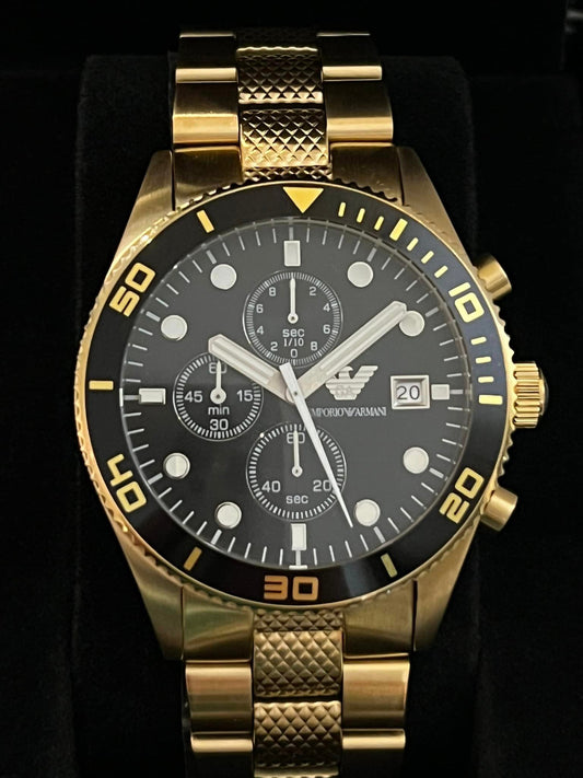 Emporio Armani Men’s Gold Black Stainless Steel Watch