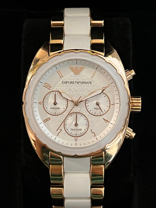Emporio Armani Women’s Rose Gold White Sportivo Watch