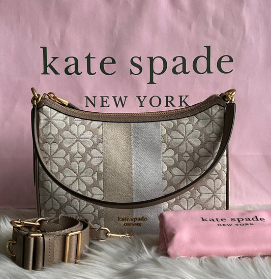 Kate Spade Spade Flower Jacquard Stripe Sam Small Convertible Shoulder Bag