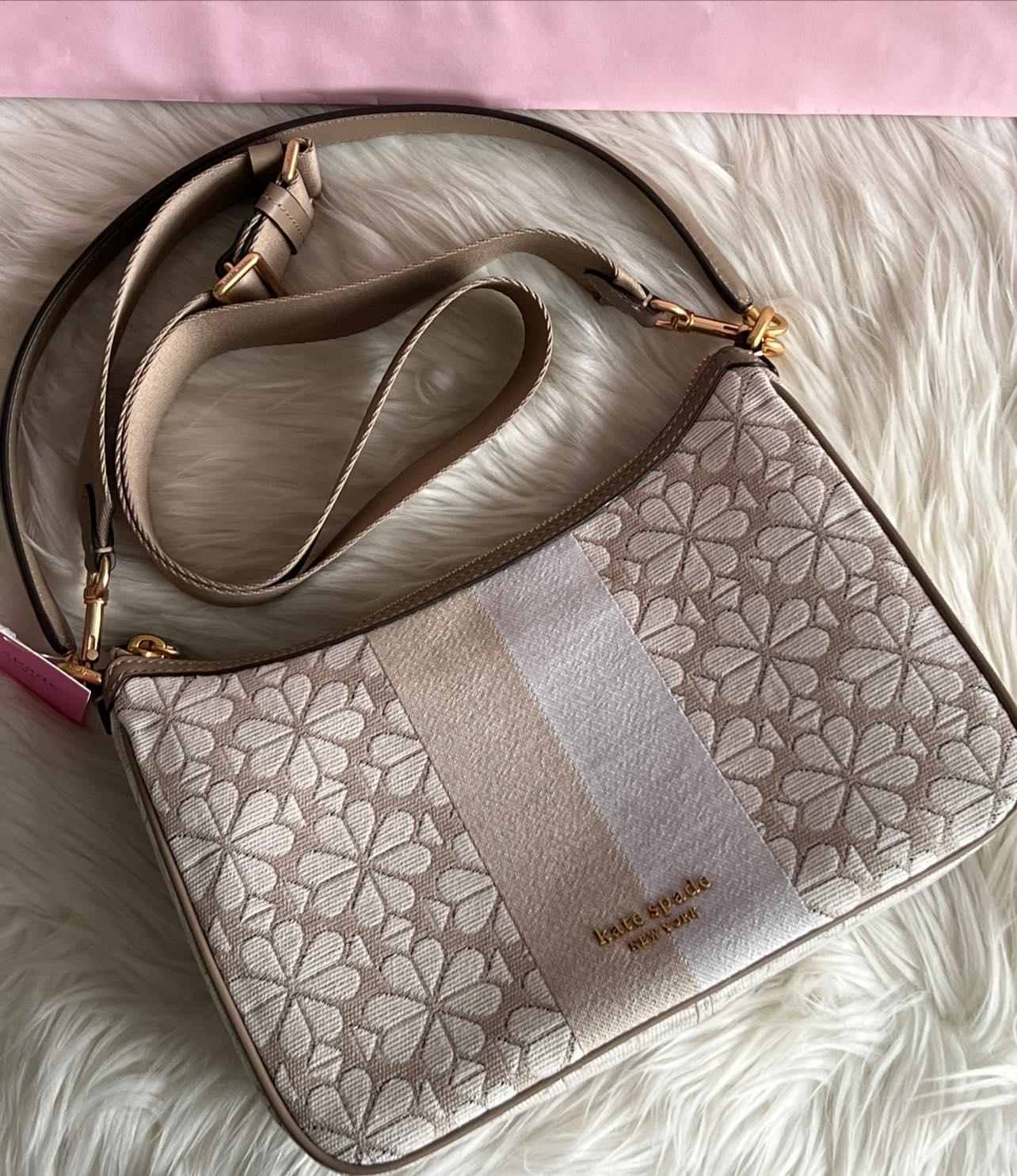 Kate Spade Spade Flower Jacquard Stripe Sam Small Convertible Shoulder Bag