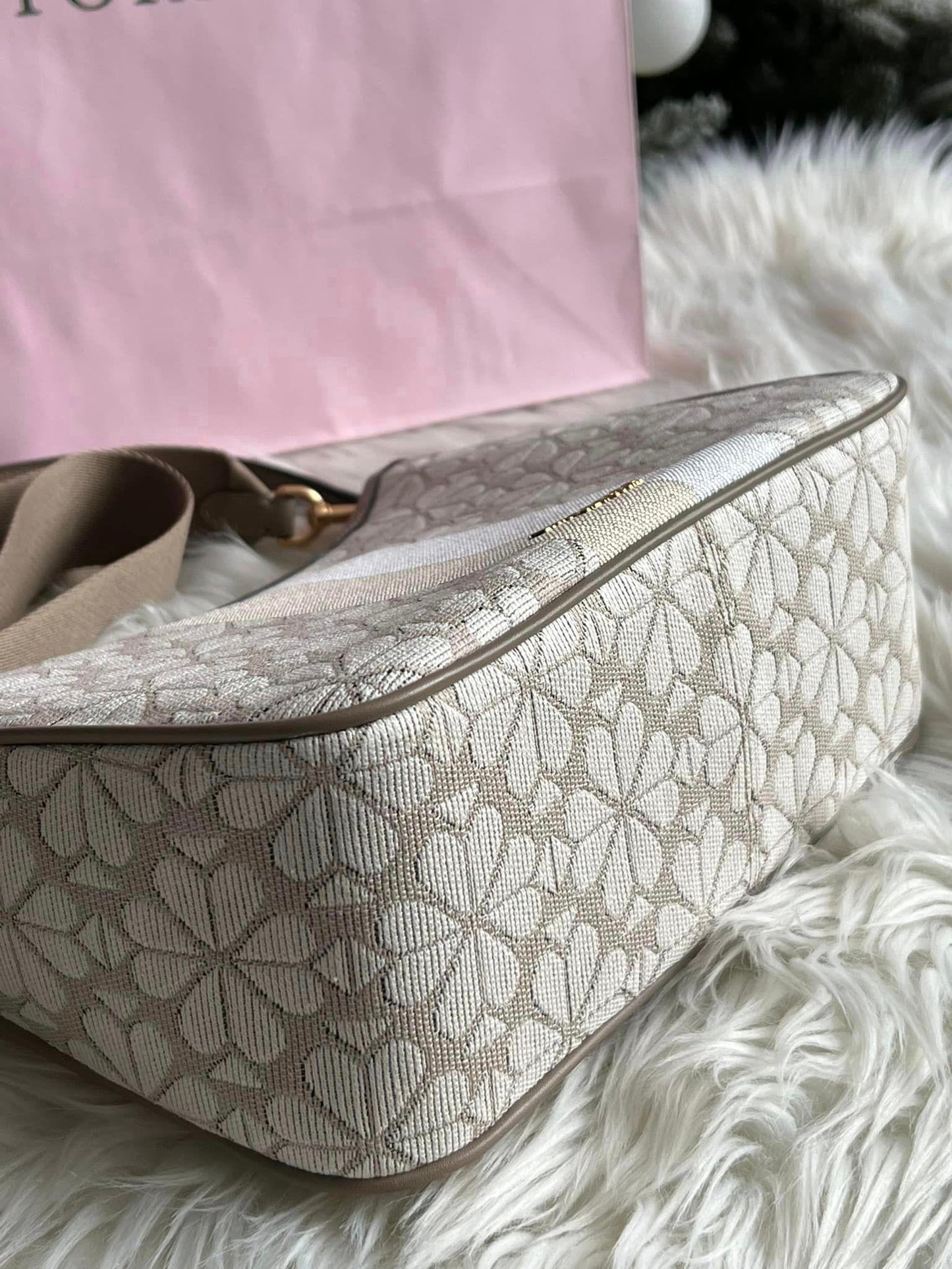 Kate Spade Spade Flower Jacquard Stripe Sam Small Convertible Shoulder Bag