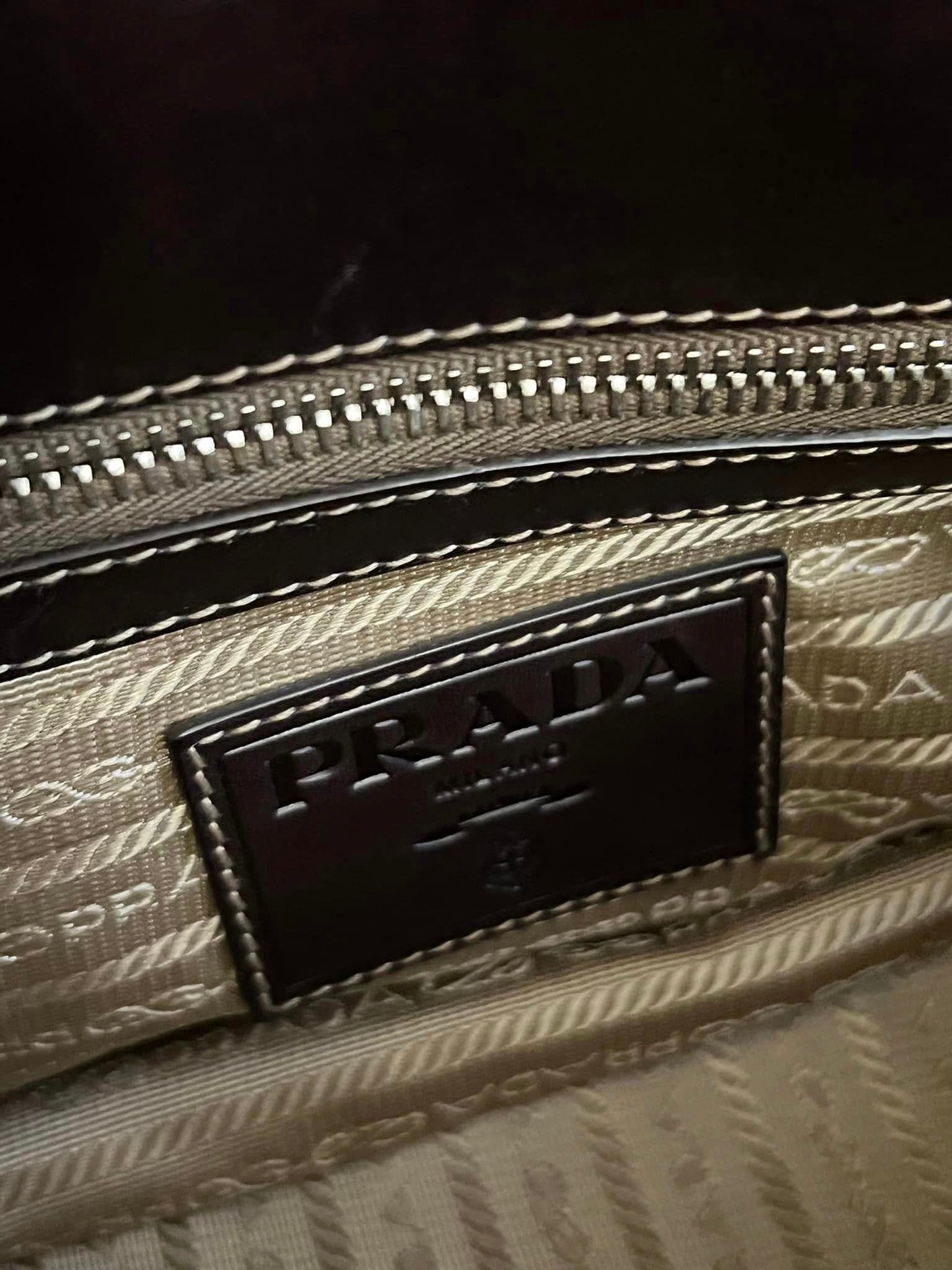 Prada Logo Satchel in Jacquard Canvas