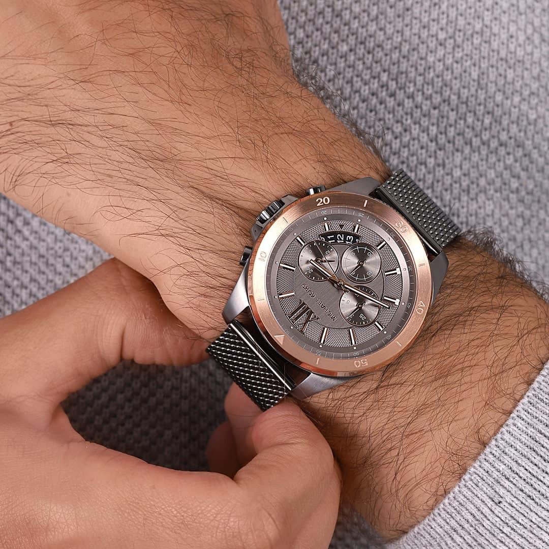 Michael Kors Men’s Oversized Brecken Gunmetal Mesh Watch
