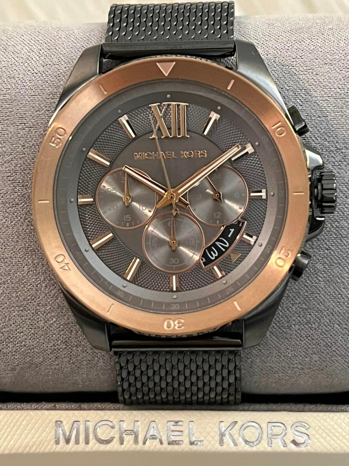 Michael Kors Men’s Oversized Brecken Gunmetal Mesh Watch