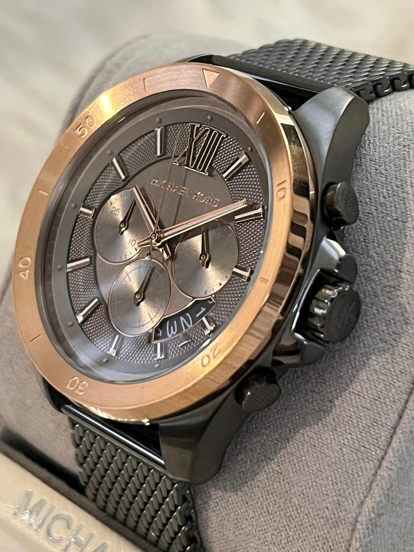 Michael Kors Men’s Oversized Brecken Gunmetal Mesh Watch