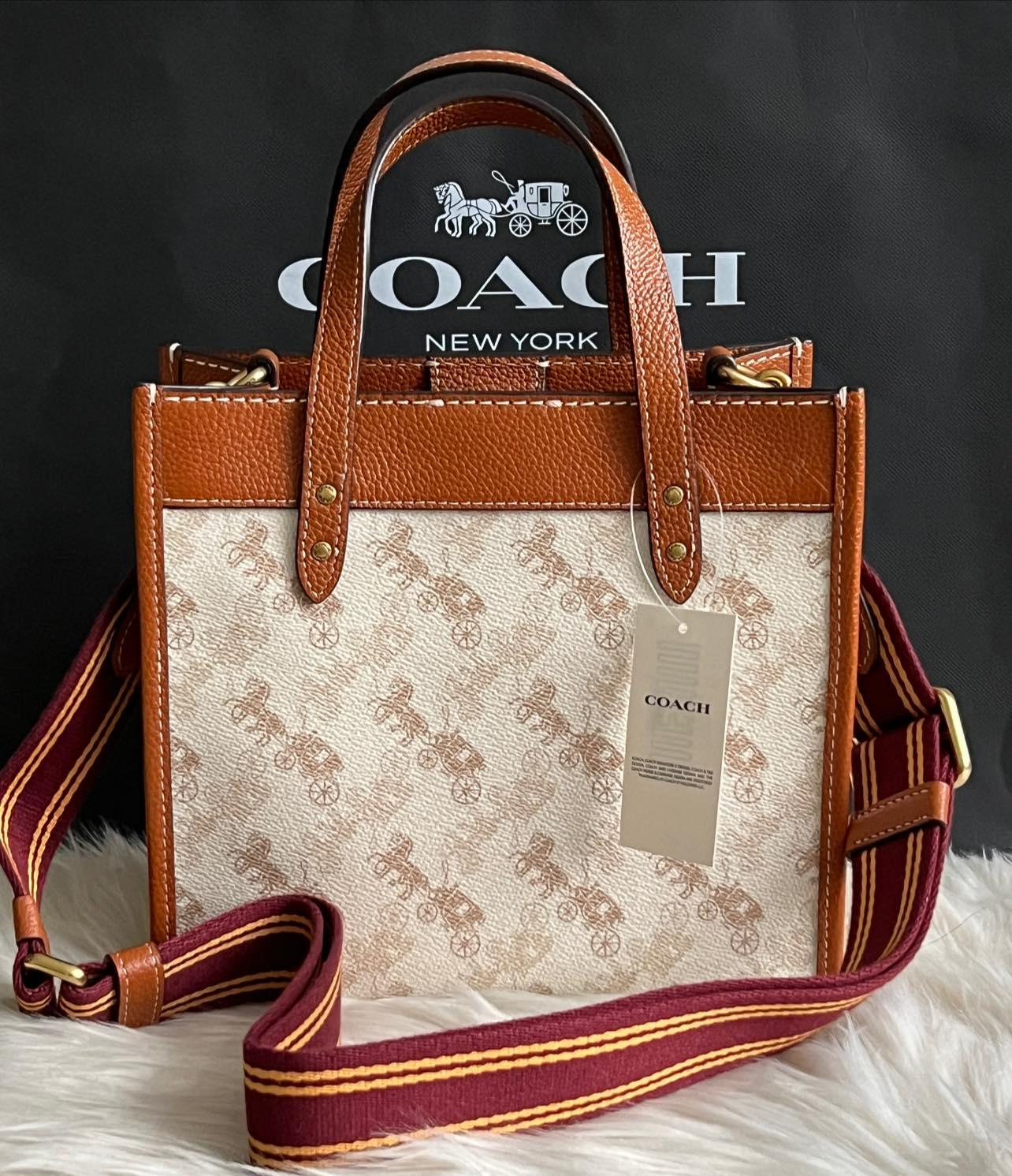 Coach Field Tote 22 with Horse and Carriage Print and Carriage Badge