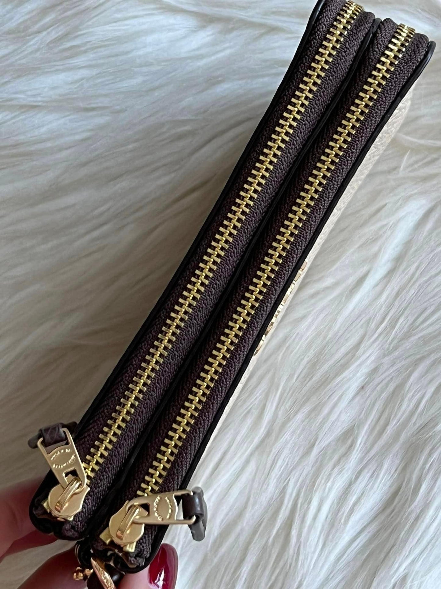 Coach Double Corner Zip Wristlet in Colorblock