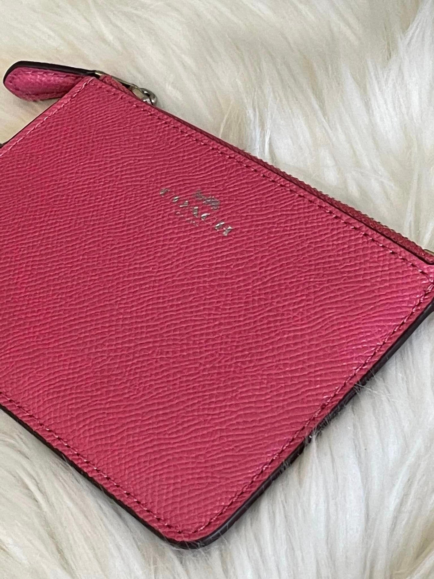 Coach Key Pouch with Gussett in Crossgrain Leather