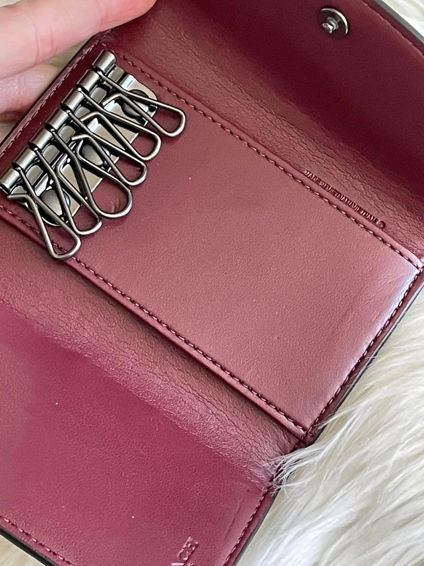 Coach Key Case with Halftone Floral Print