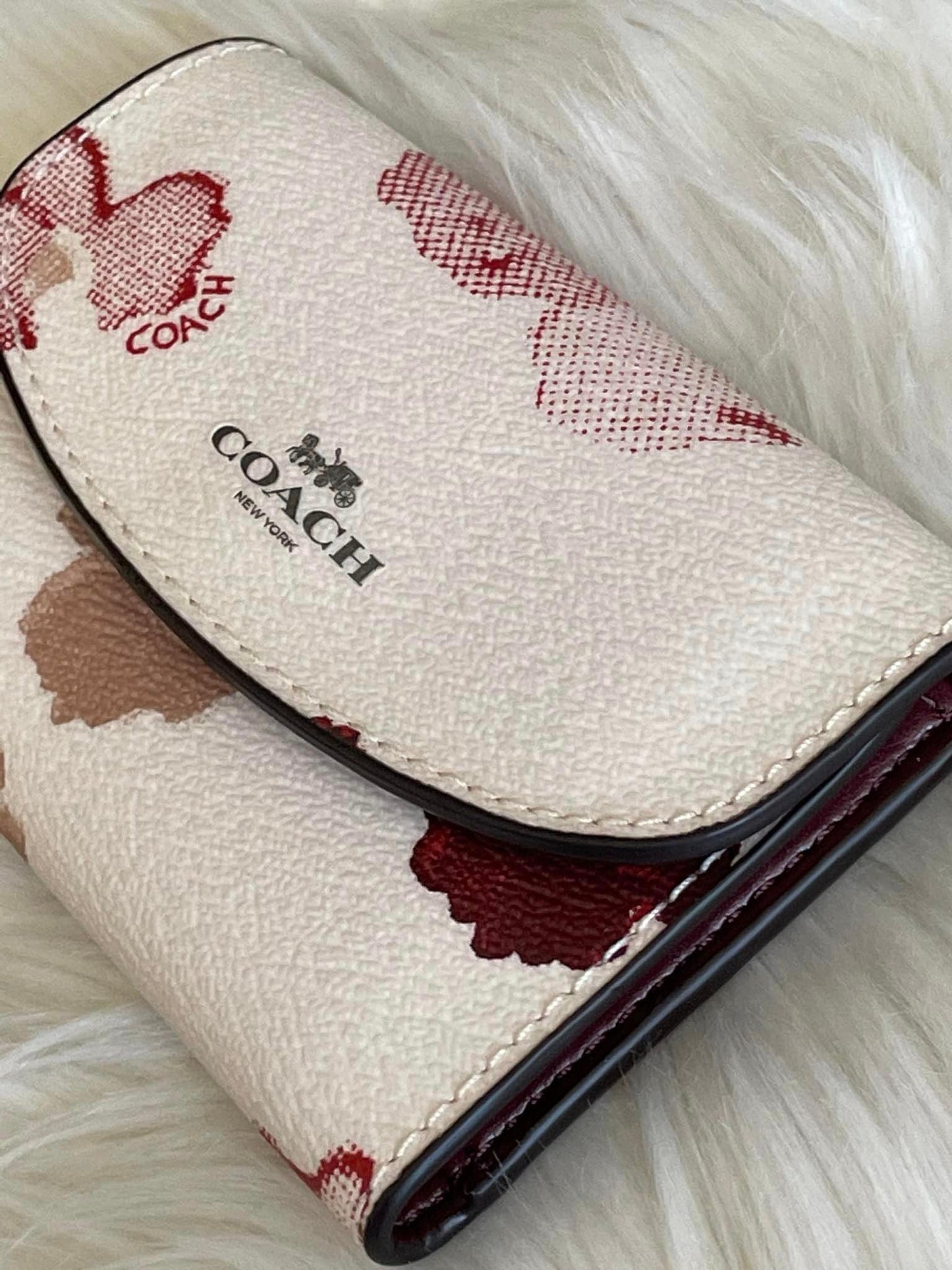 Coach Key Case with Halftone Floral Print