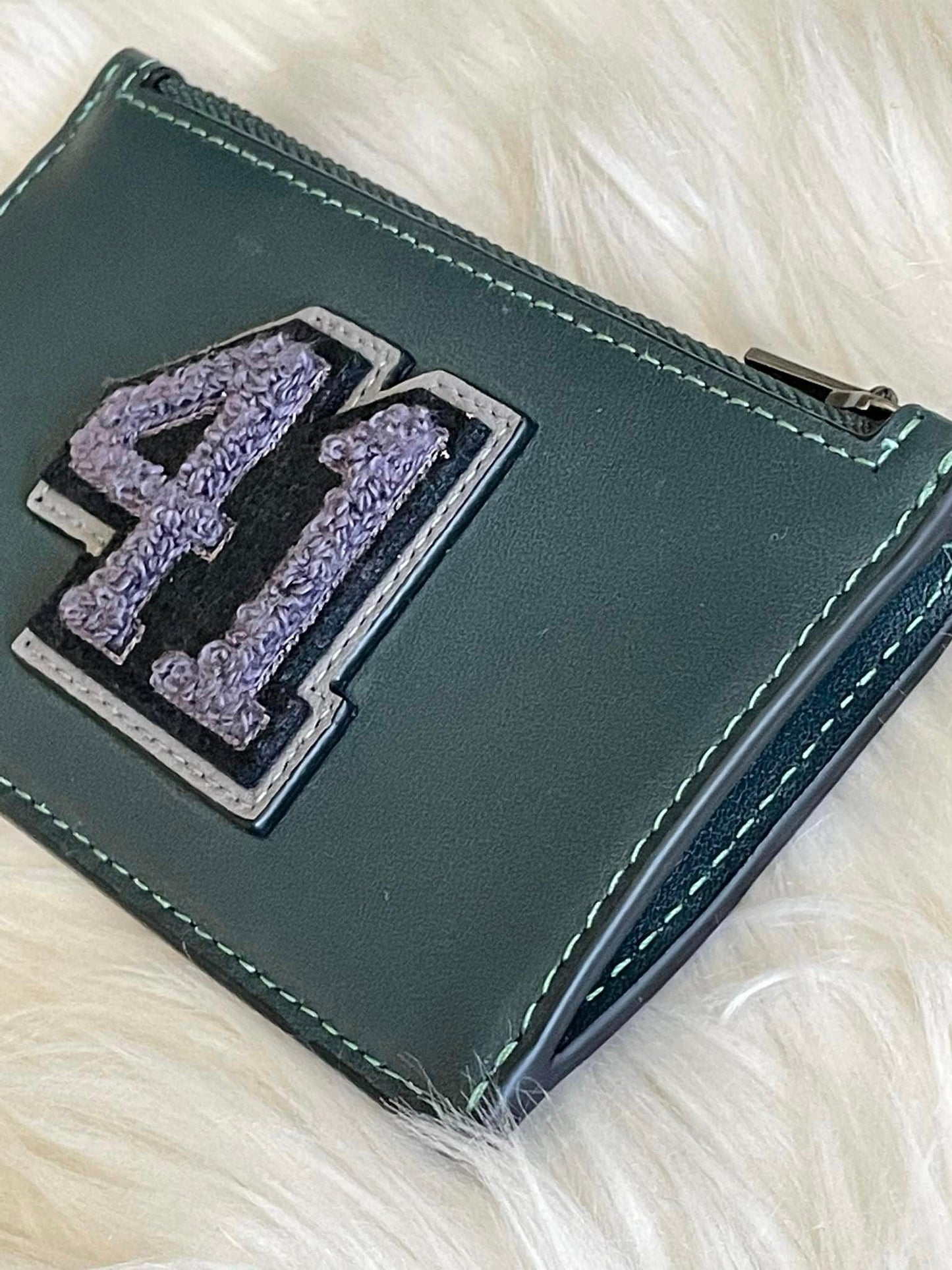 Coach Zip Card Case with Varsity Patch