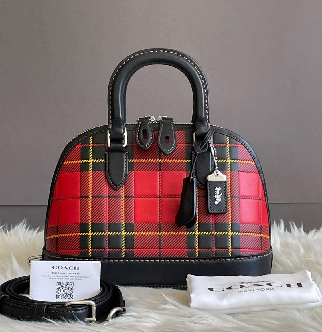 Coach Revel Bag 24 with Plaid Print