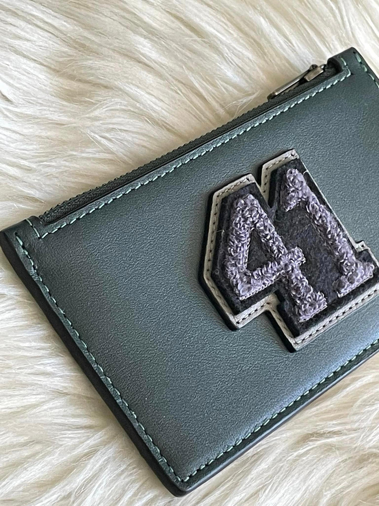 Coach Zip Card Case with Varsity Patch
