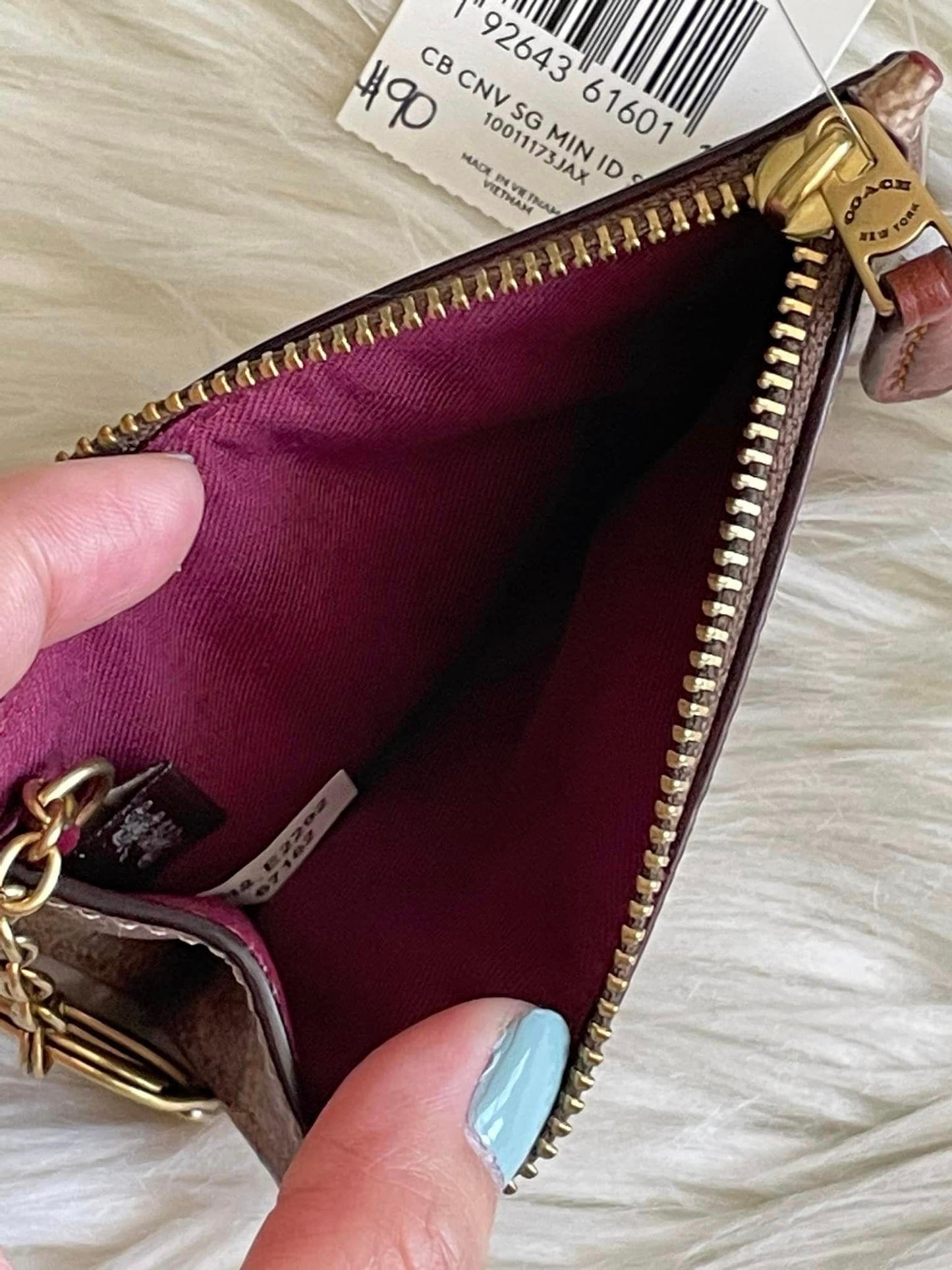 Coach Mini Skinny ID Case in Colorblock Signature Canvas
