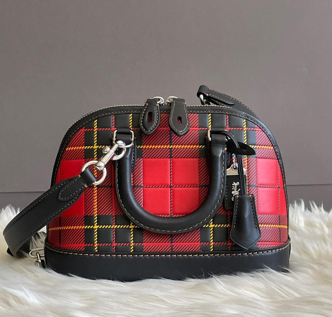 Coach Revel Bag 24 with Plaid Print