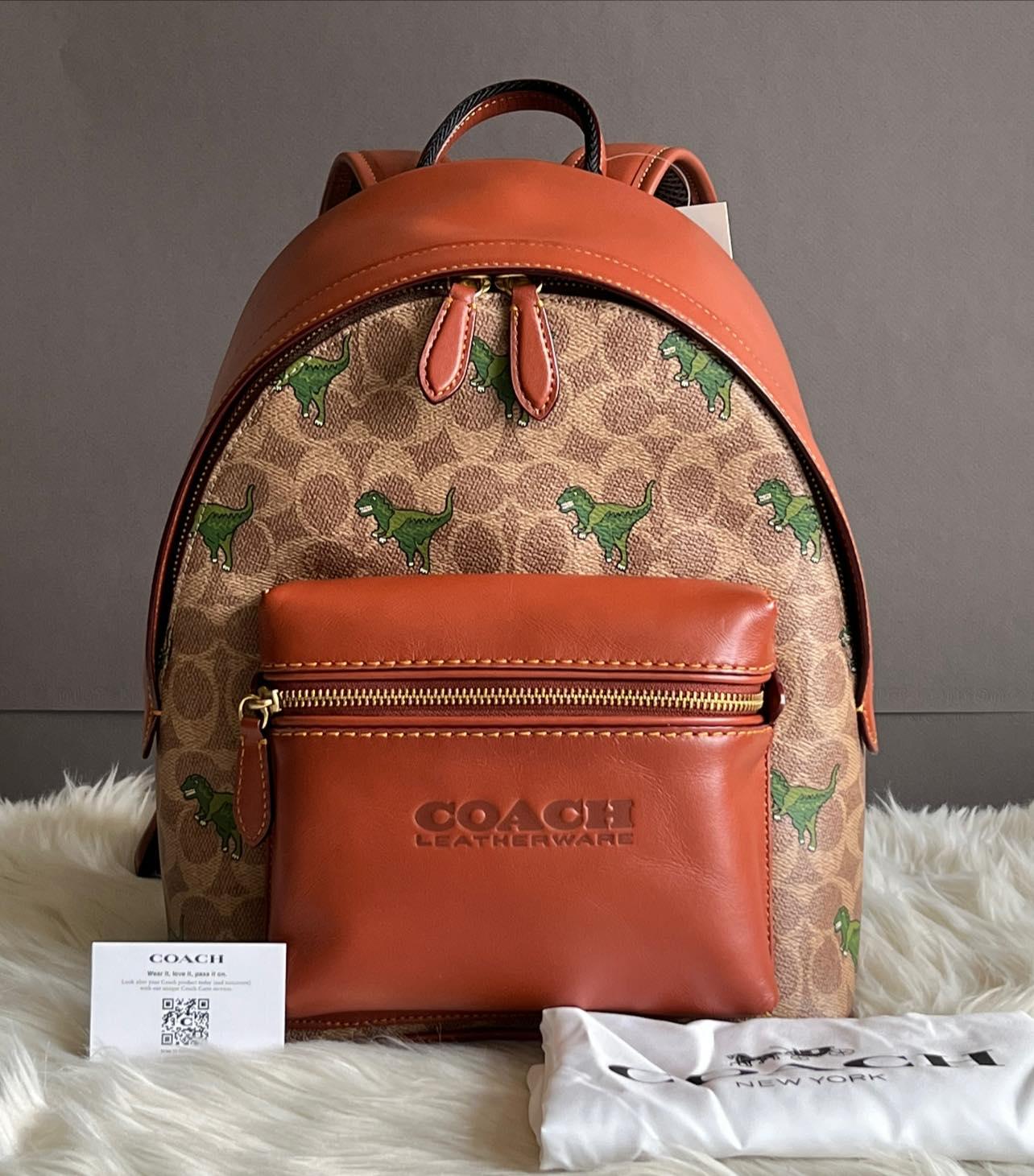coach dino backpack Coach Charter Backpack 24 In Signature Canvas with Rexy Print – Club de Mode