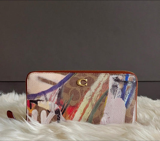 Coach X Mint + Serf Accordion Zip Wallet in Signature Canvas