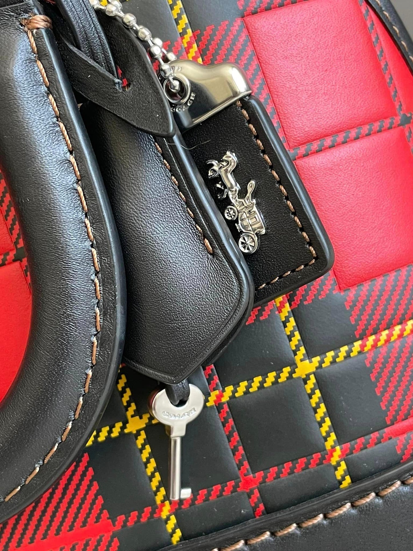 Coach Revel Bag 24 with Plaid Print