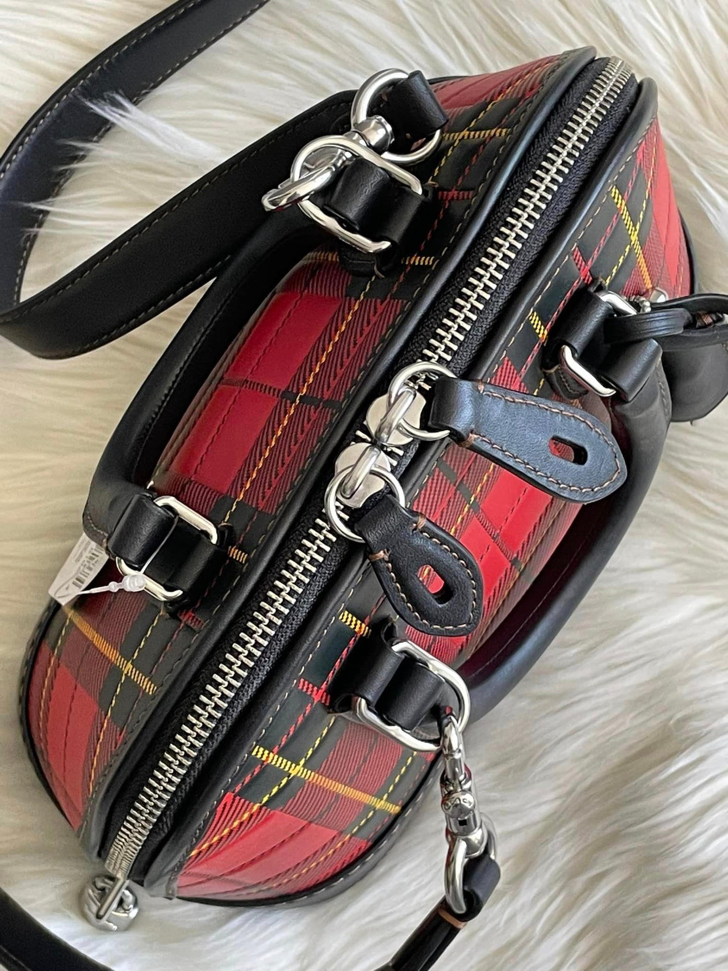 Coach Revel Bag 24 with Plaid Print