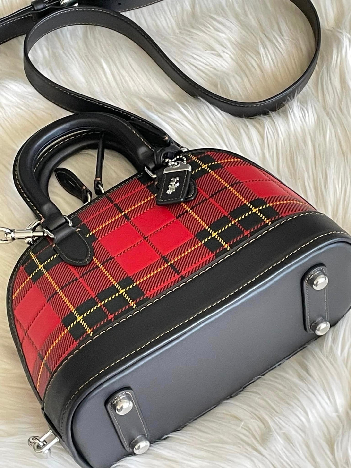 Coach Revel Bag 24 with Plaid Print