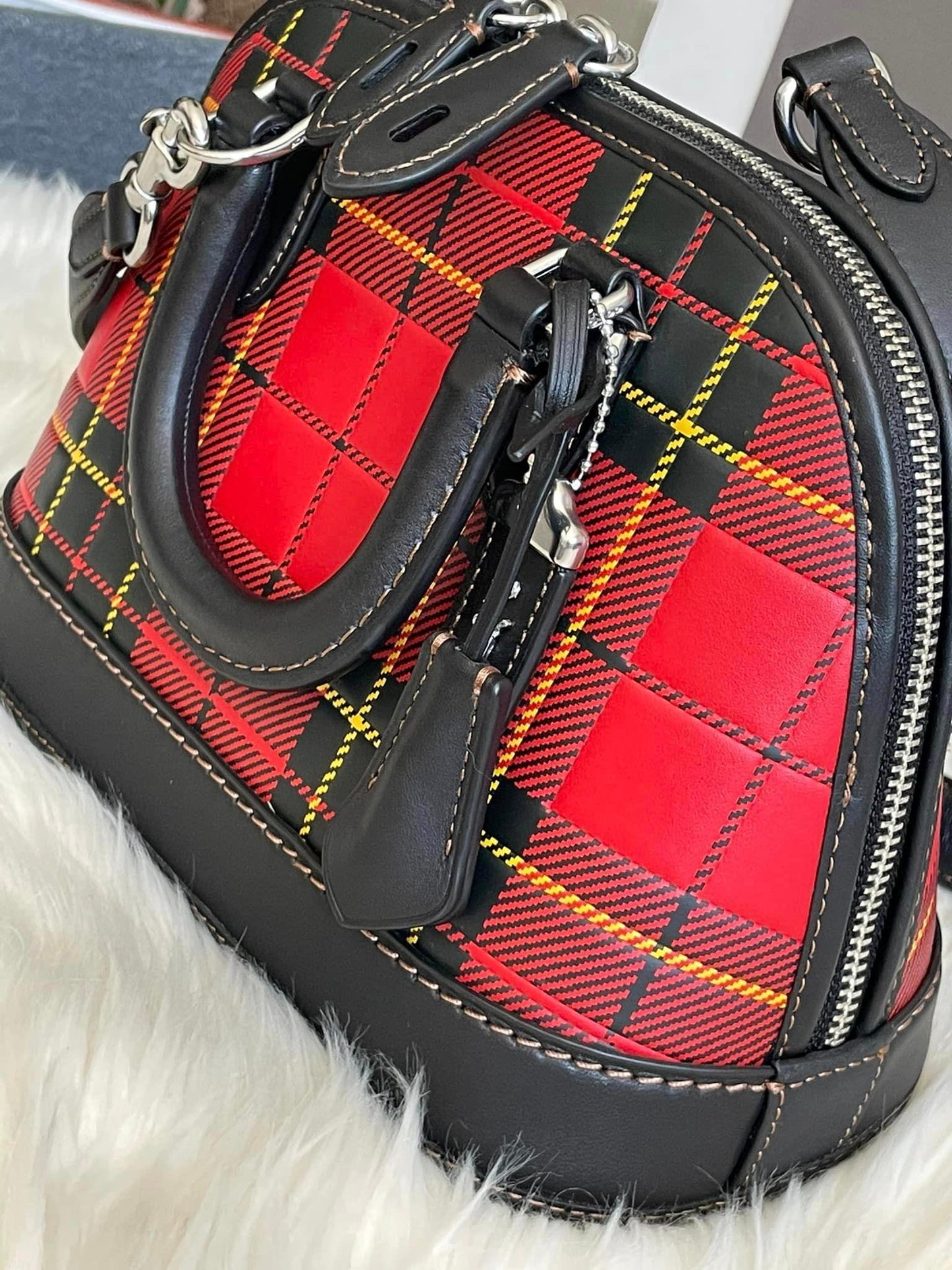 Coach Revel Bag 24 with Plaid Print