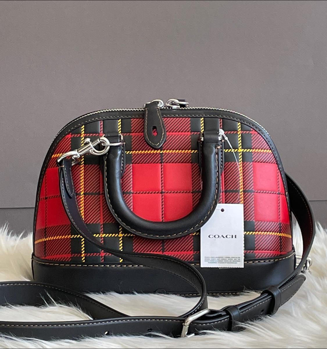 Coach Revel Bag 24 with Plaid Print