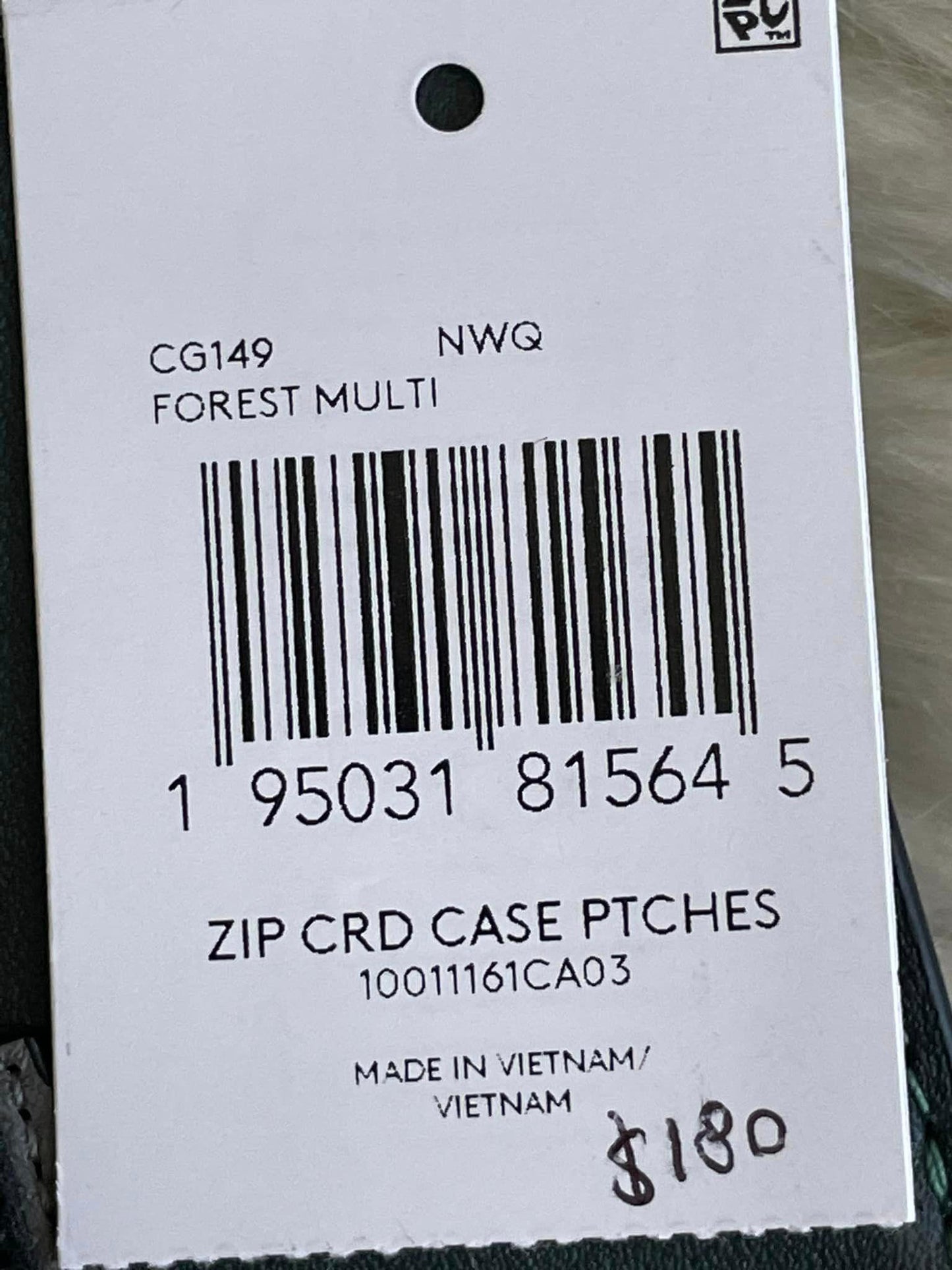 Coach Zip Card Case with Varsity Patch