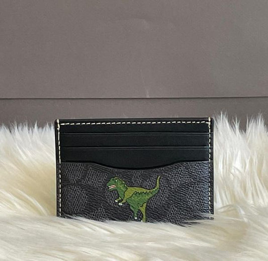 Coach Card Case in Signature Canvas with Rexy Print