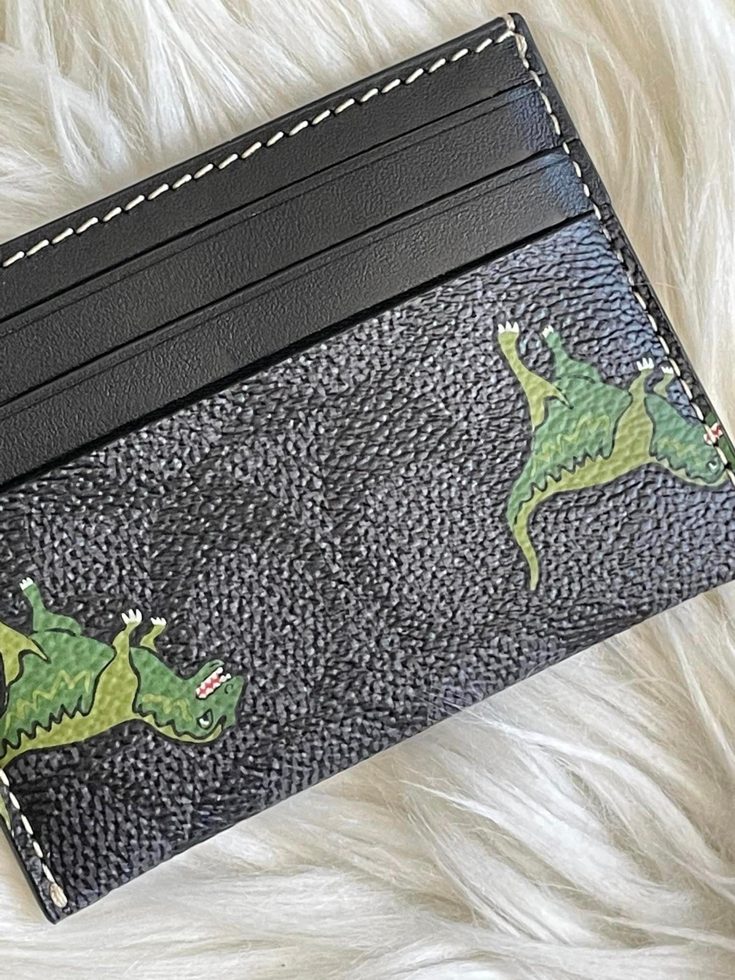 Coach Card Case in Signature Canvas with Rexy Print