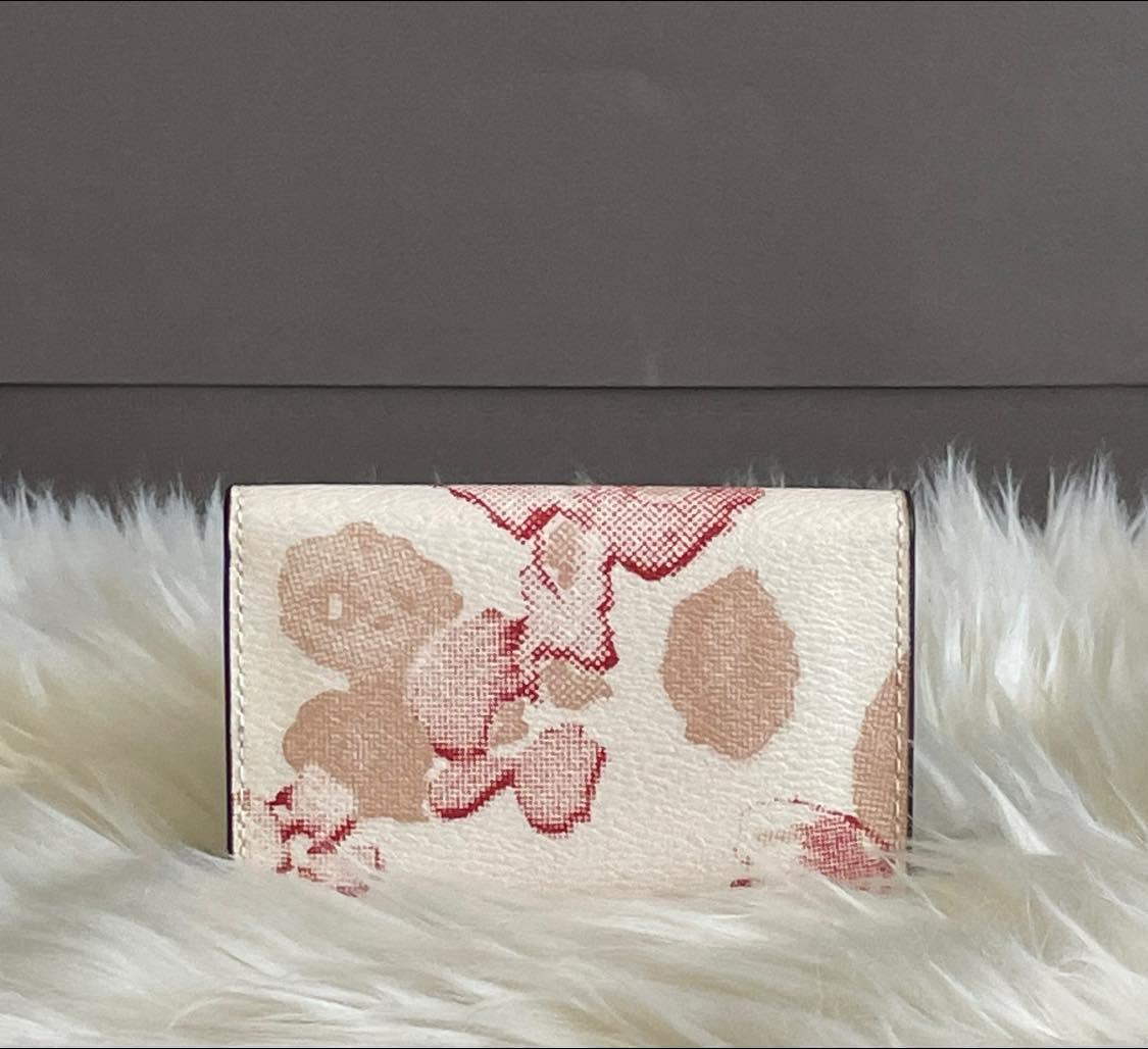 Coach Key Case with Halftone Floral Print