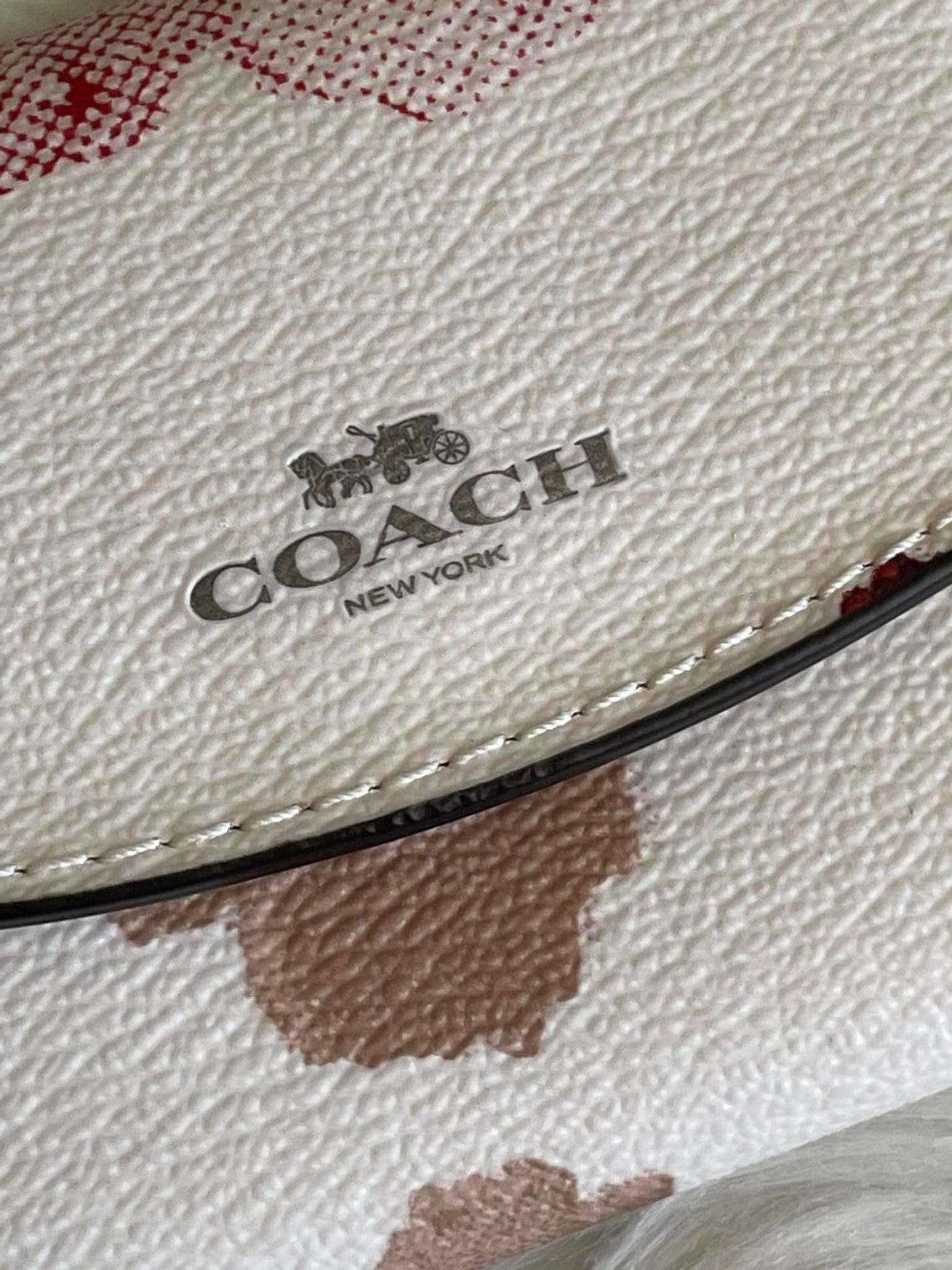 Coach Key Case with Halftone Floral Print