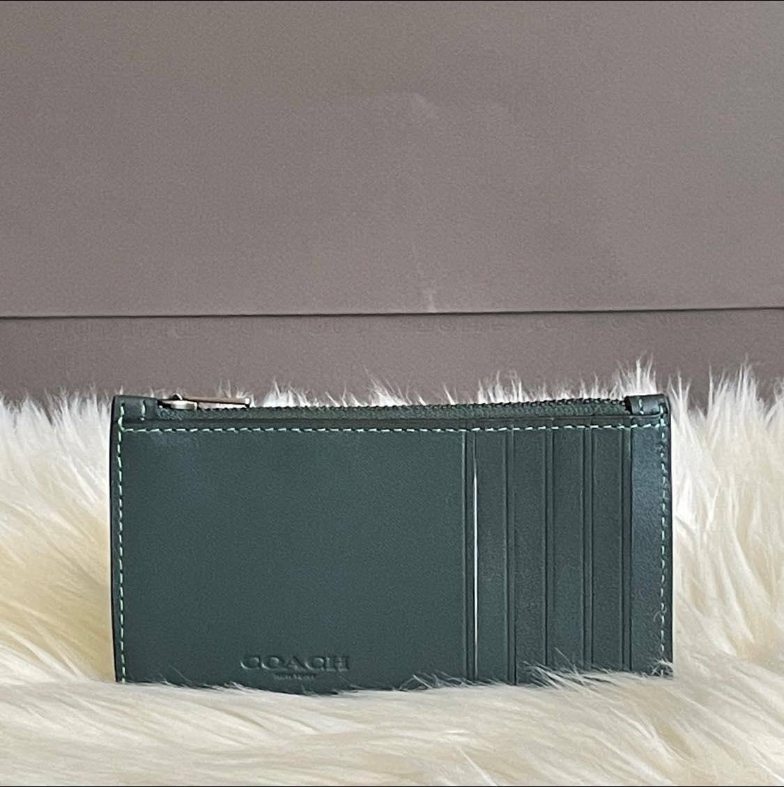 Coach Zip Card Case with Varsity Patch